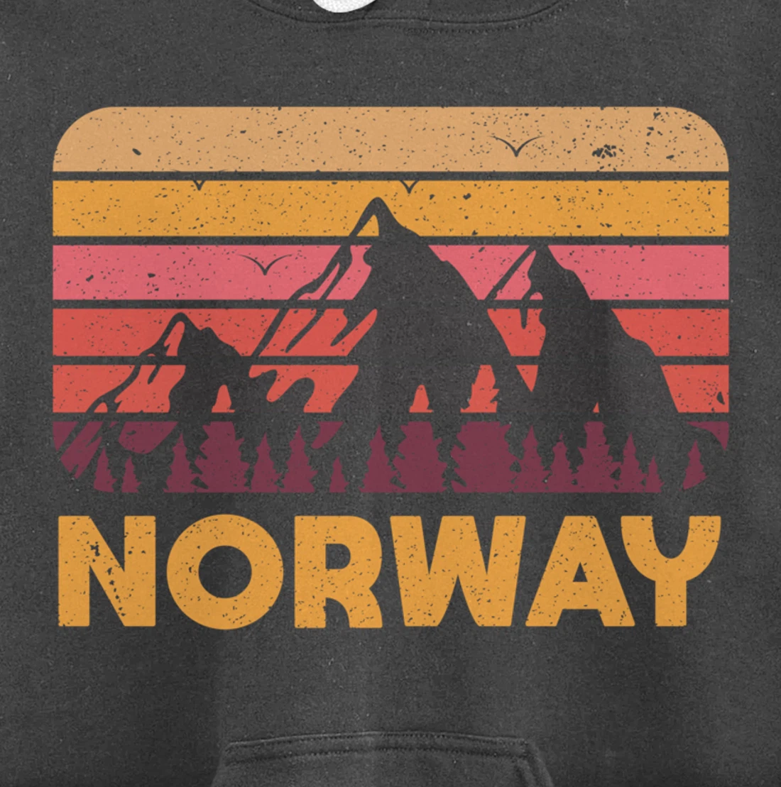 Norway Hiking Mountains Gift Retro Norway Pullover Hoodie