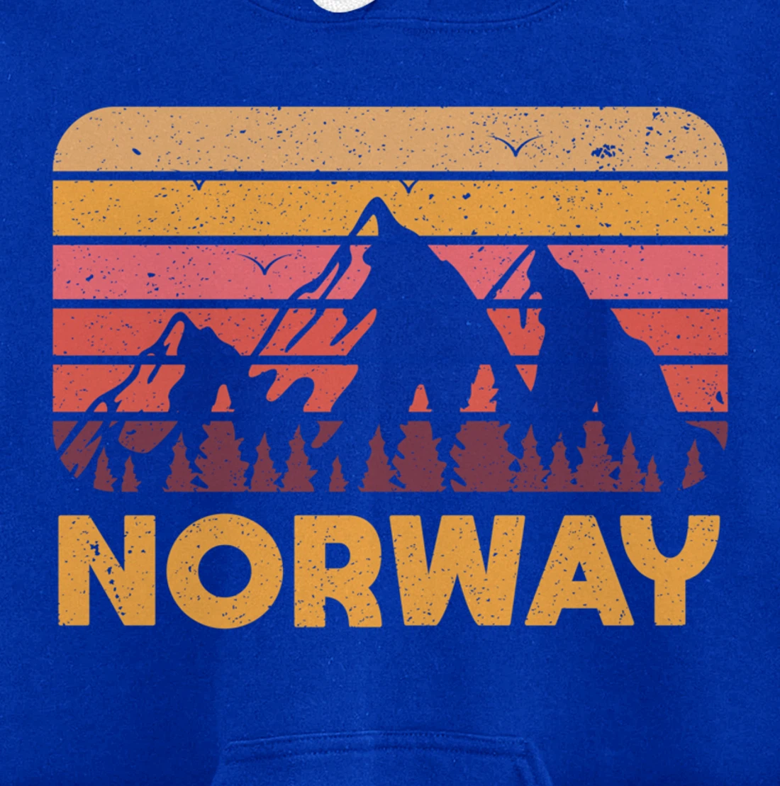 Norway Hiking Mountains Gift Retro Norway Pullover Hoodie