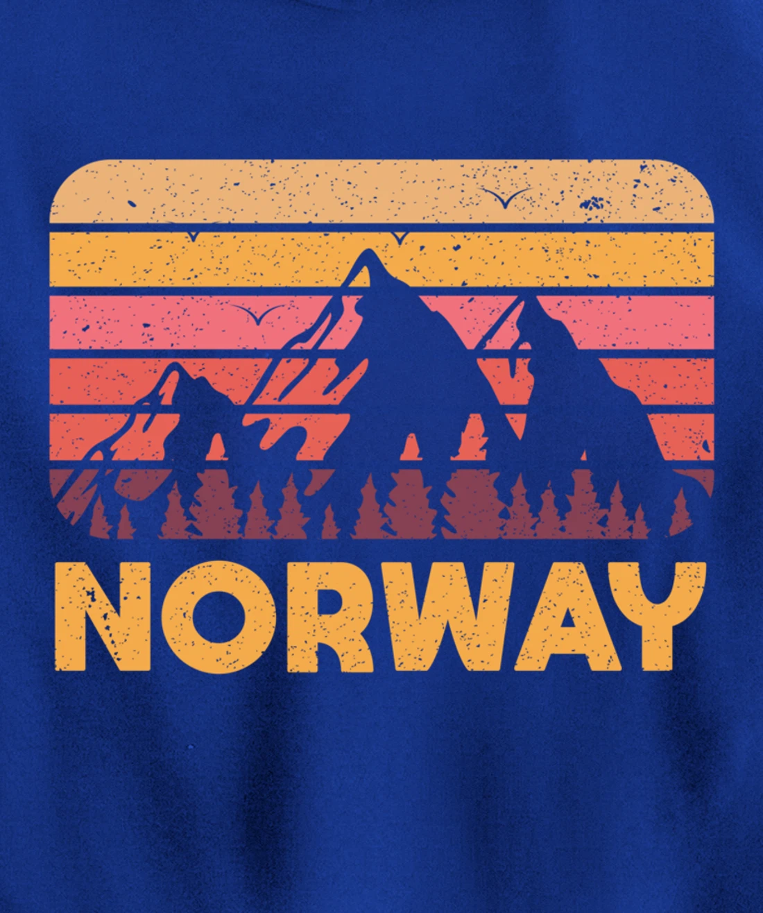 Norway Hiking Mountains Gift Retro Norway Pullover Hoodie