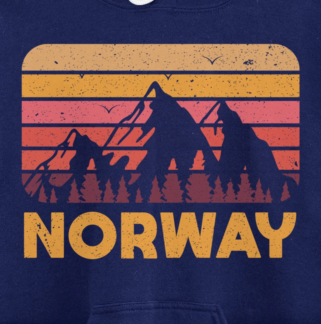 Norway Hiking Mountains Gift Retro Norway Pullover Hoodie