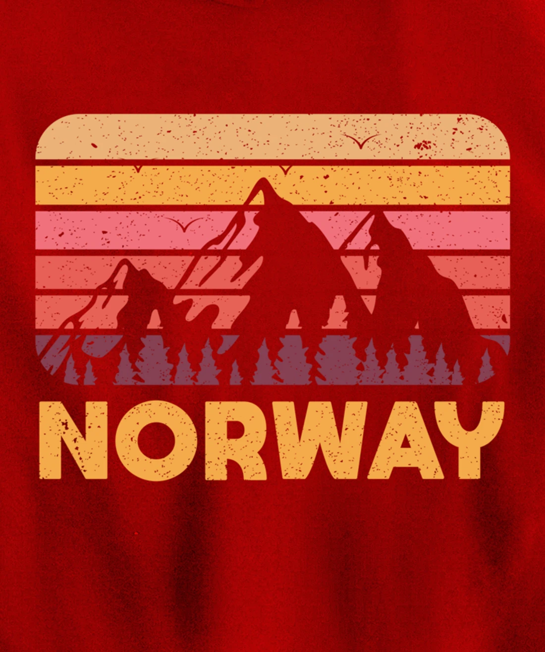 Norway Hiking Mountains Gift Retro Norway Pullover Hoodie