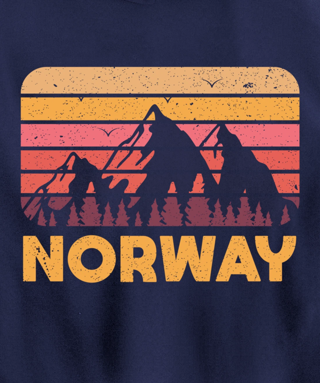 Norway Hiking Mountains Gift Retro Norway Pullover Hoodie