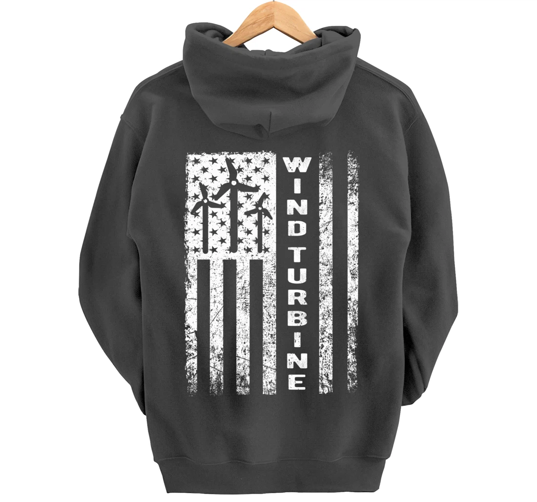 Wind Turbine Flag - Wind Power Outfit Windmill Operator Gift Pullover Hoodie