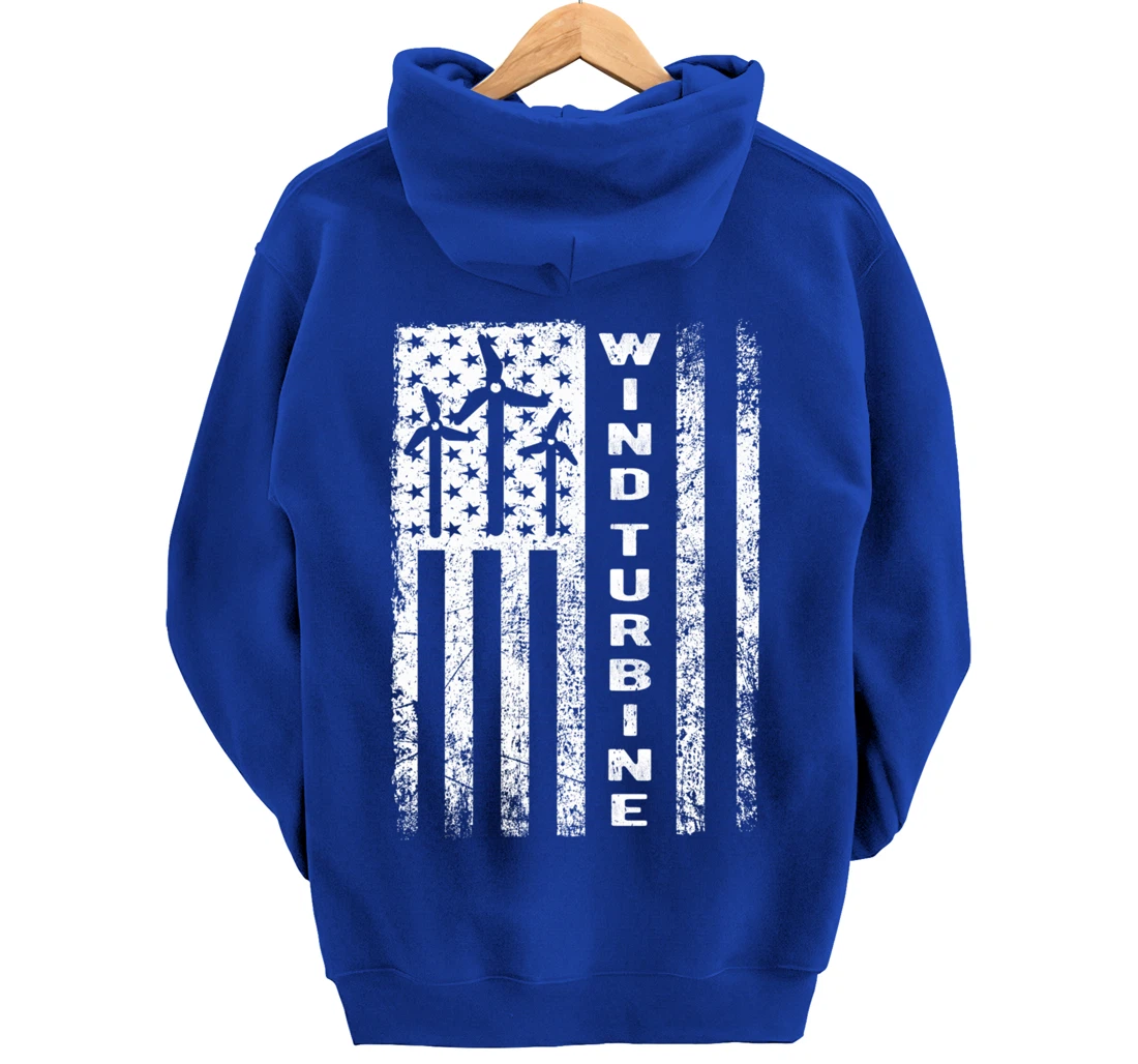 Wind Turbine Flag - Wind Power Outfit Windmill Operator Gift Pullover Hoodie