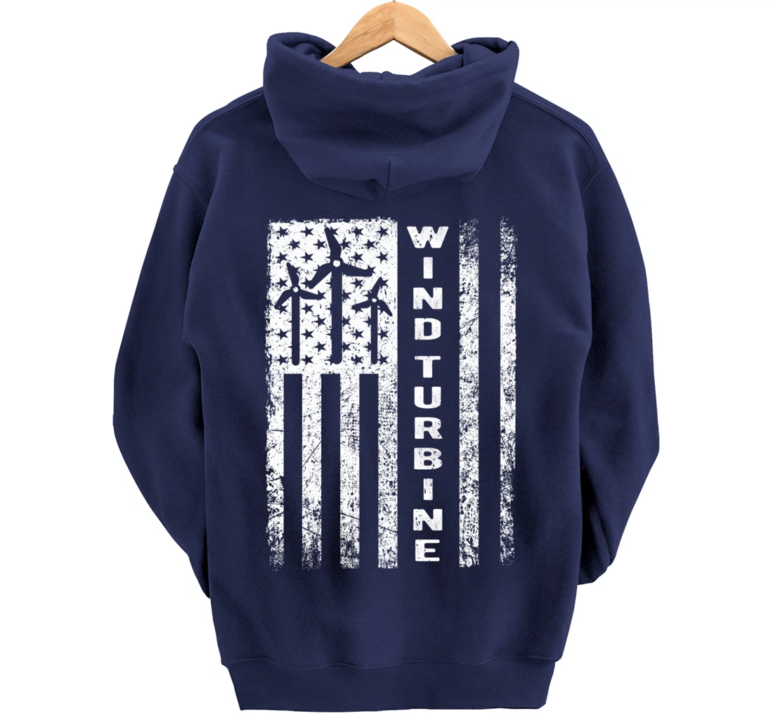 Wind Turbine Flag - Wind Power Outfit Windmill Operator Gift Pullover Hoodie