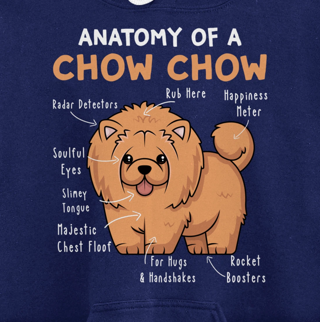 Anatomy of a Chow Chow Funny Chow Chow Kawaii Graphic Pullover Hoodie