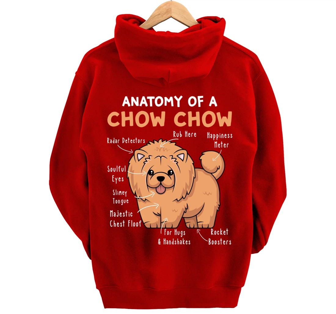 Anatomy of a Chow Chow Funny Chow Chow Kawaii Graphic Pullover Hoodie