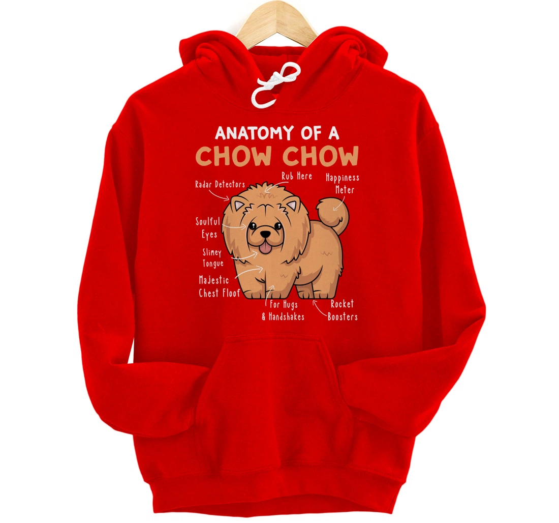 Anatomy of a Chow Chow Funny Chow Chow Kawaii Graphic Pullover Hoodie