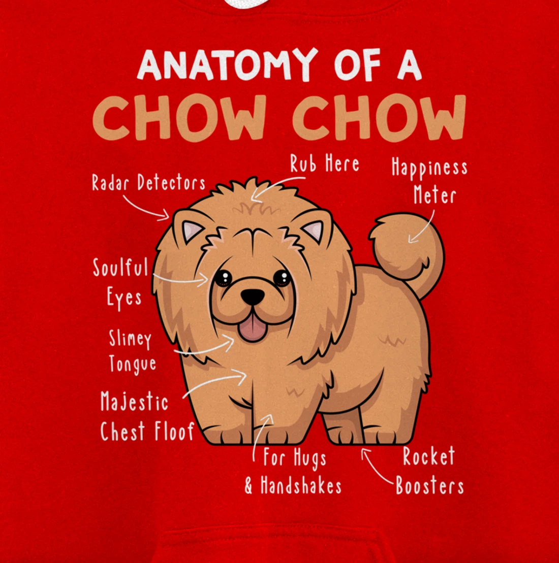 Anatomy of a Chow Chow Funny Chow Chow Kawaii Graphic Pullover Hoodie