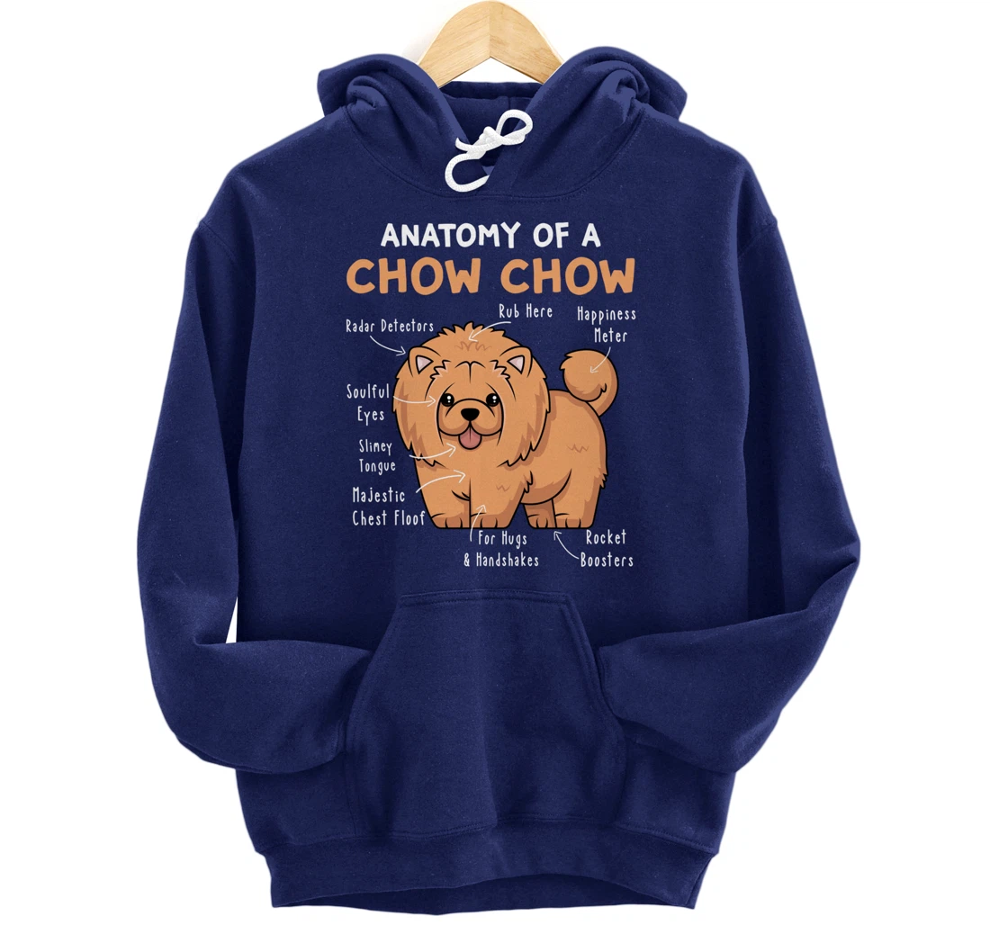 Anatomy of a Chow Chow Funny Chow Chow Kawaii Graphic Pullover Hoodie