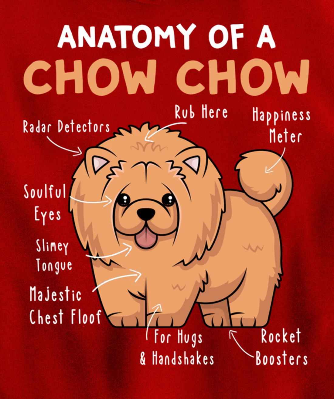 Anatomy of a Chow Chow Funny Chow Chow Kawaii Graphic Pullover Hoodie