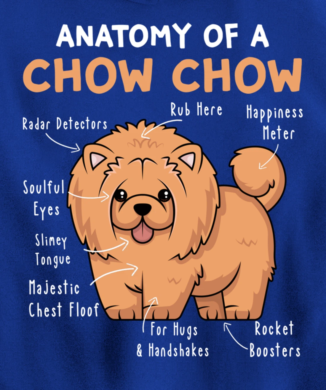 Anatomy of a Chow Chow Funny Chow Chow Kawaii Graphic Pullover Hoodie