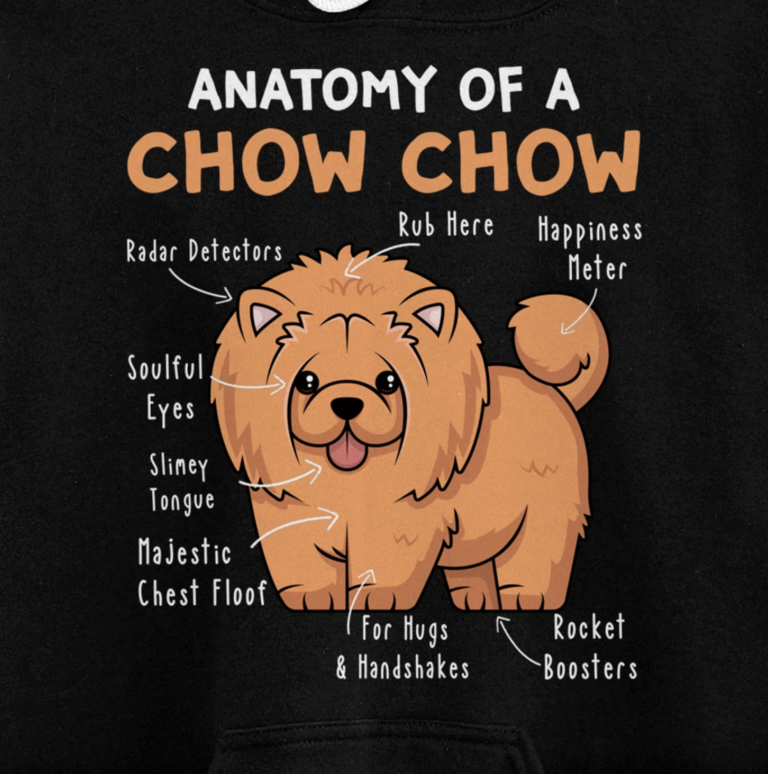 Anatomy of a Chow Chow Funny Chow Chow Kawaii Graphic Pullover Hoodie