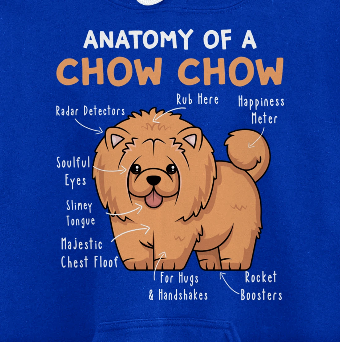 Anatomy of a Chow Chow Funny Chow Chow Kawaii Graphic Pullover Hoodie