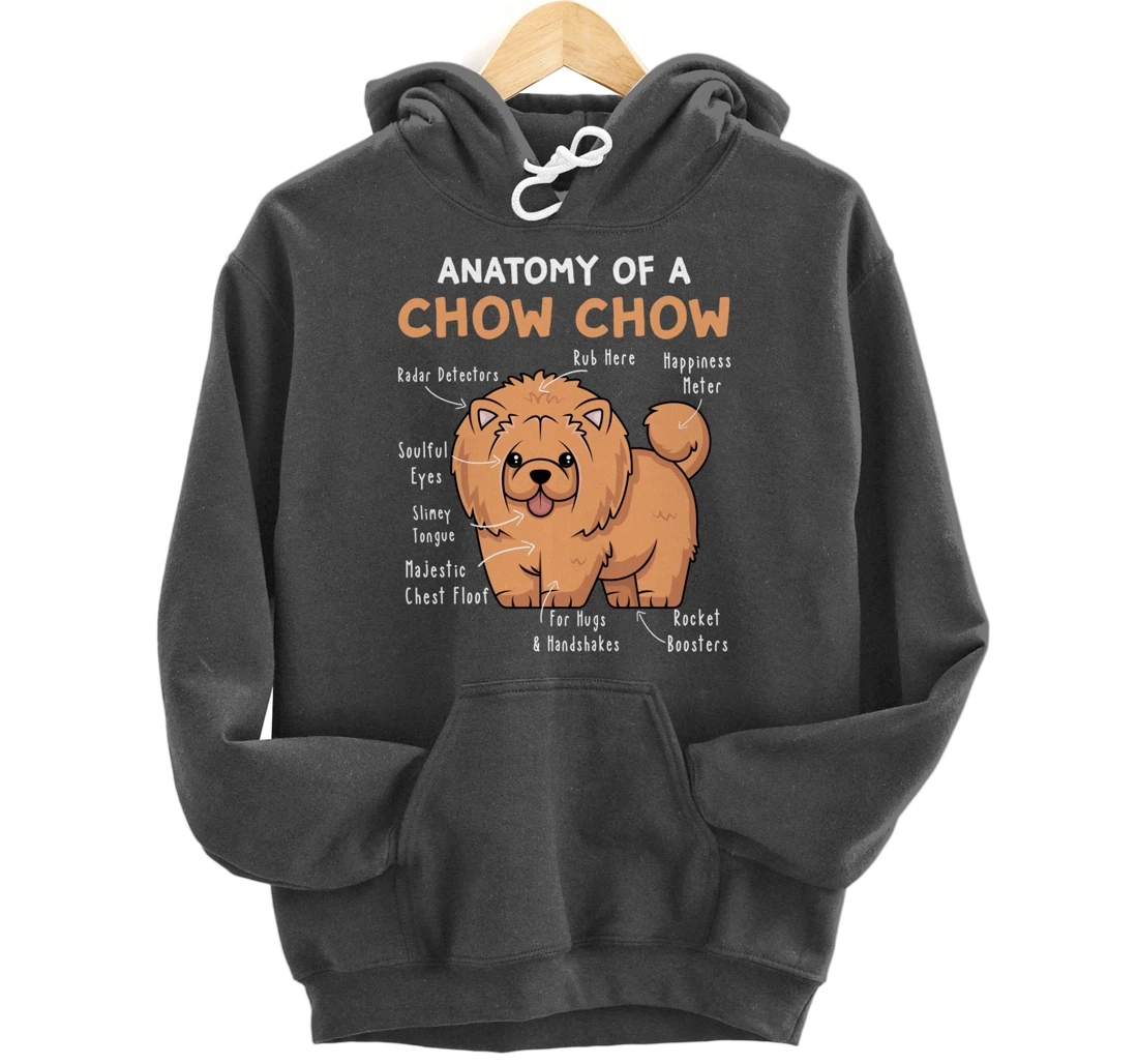 Anatomy of a Chow Chow Funny Chow Chow Kawaii Graphic Pullover Hoodie
