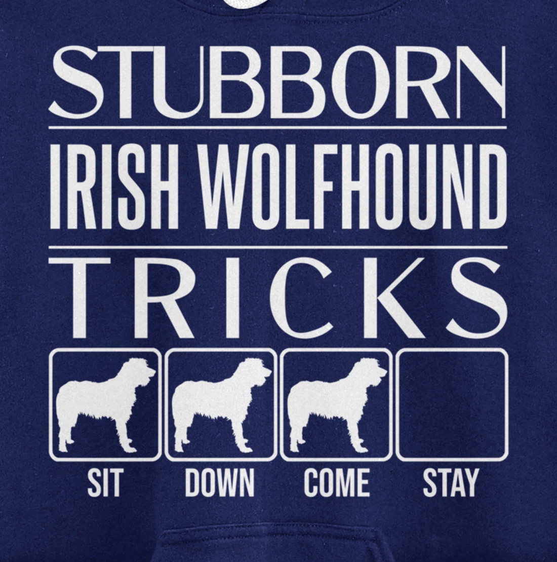 Stubborn Irish Wolfhound Tricks, dog, Funny Irish Wolfhound Pullover Hoodie