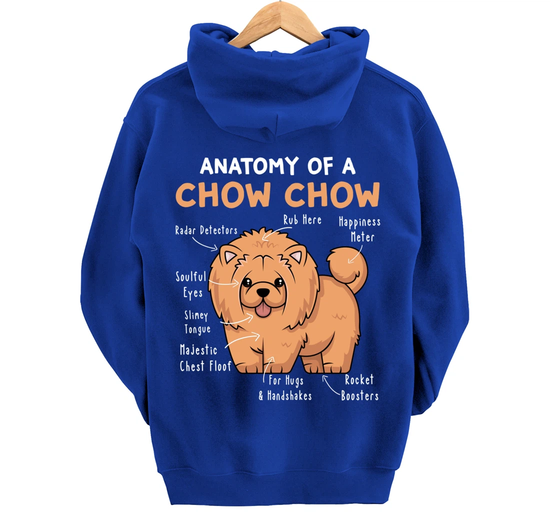 Anatomy of a Chow Chow Funny Chow Chow Kawaii Graphic Pullover Hoodie