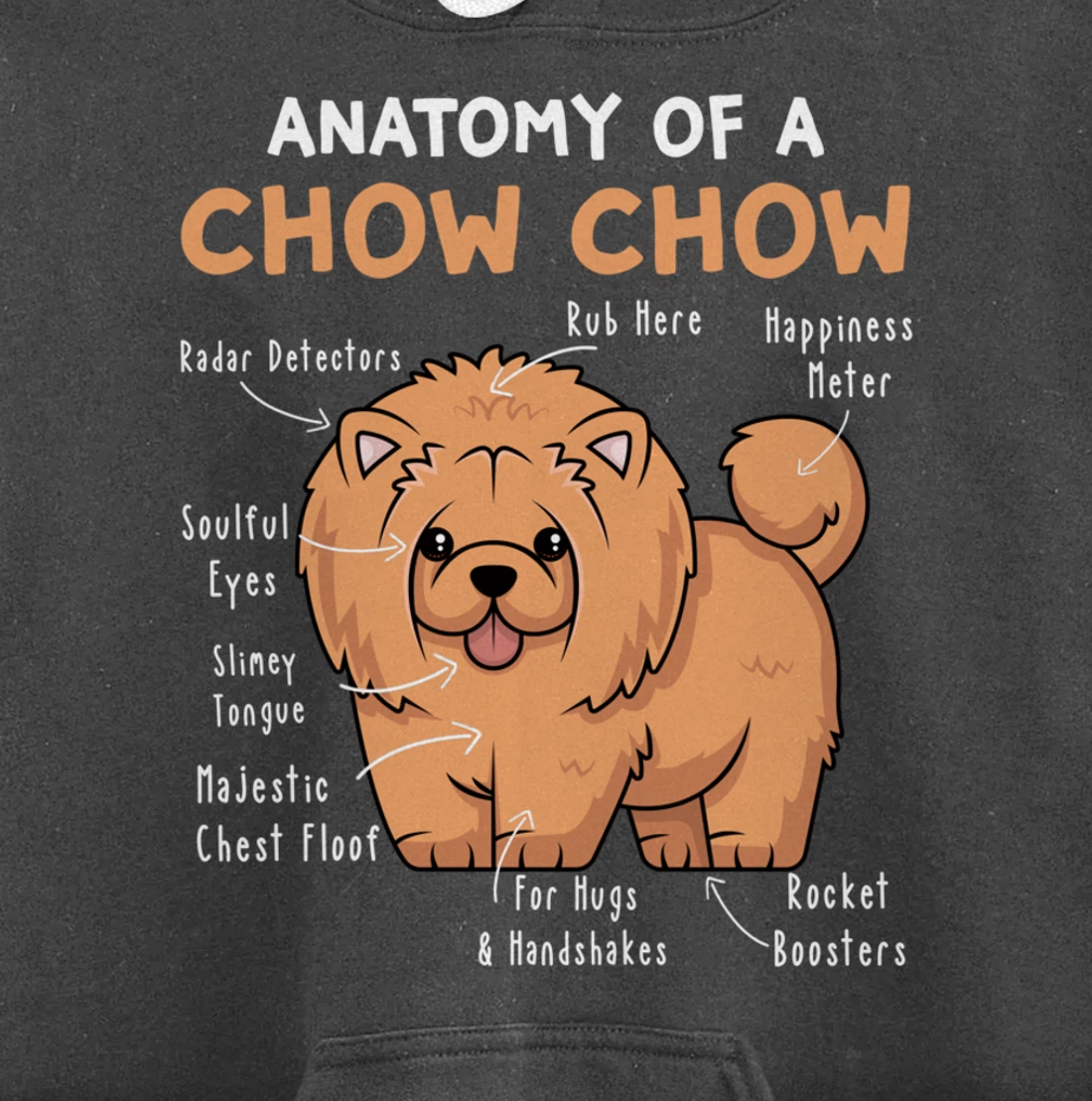 Anatomy of a Chow Chow Funny Chow Chow Kawaii Graphic Pullover Hoodie