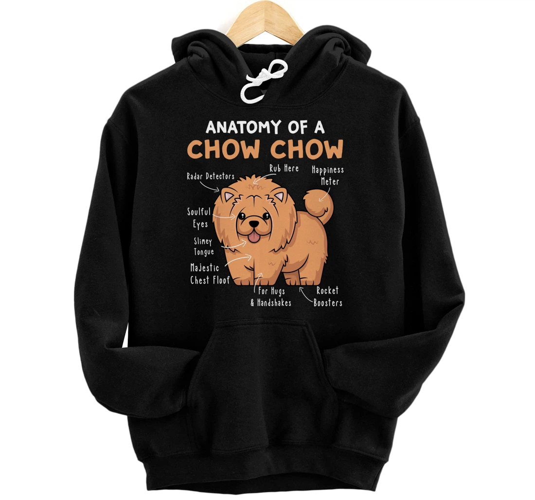 Anatomy of a Chow Chow Funny Chow Chow Kawaii Graphic Pullover Hoodie