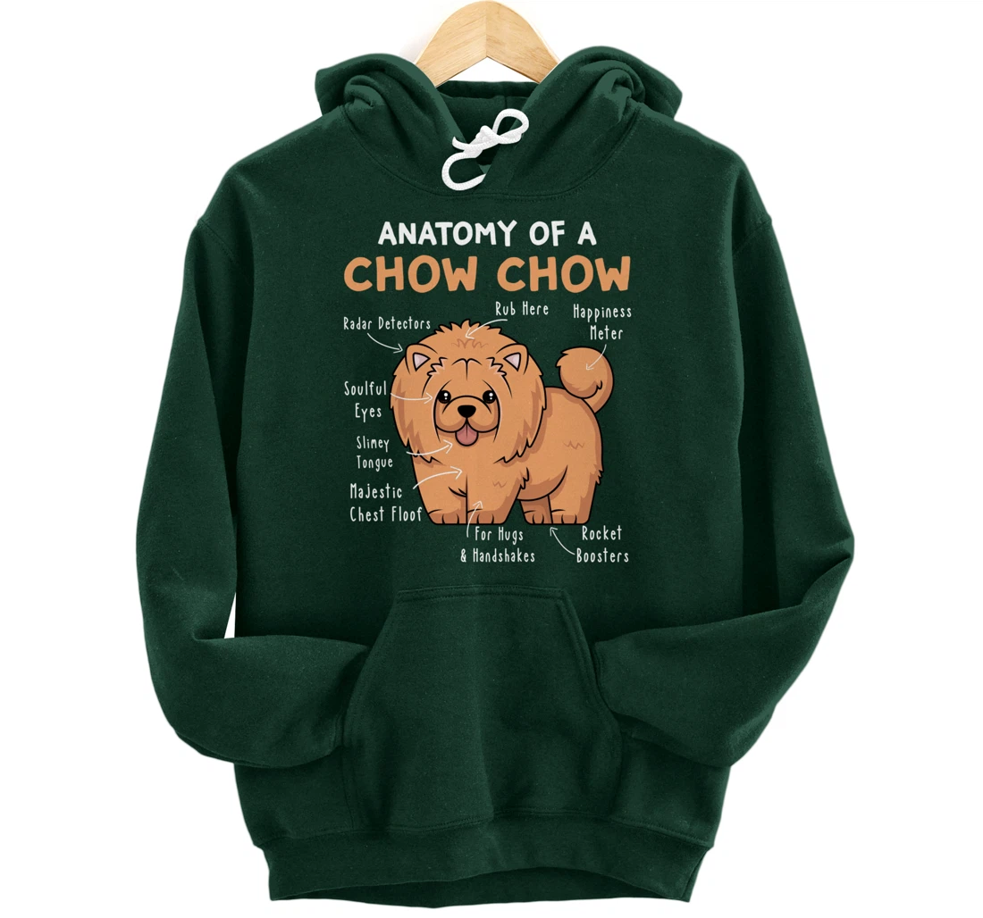 Anatomy of a Chow Chow Funny Chow Chow Kawaii Graphic Pullover Hoodie