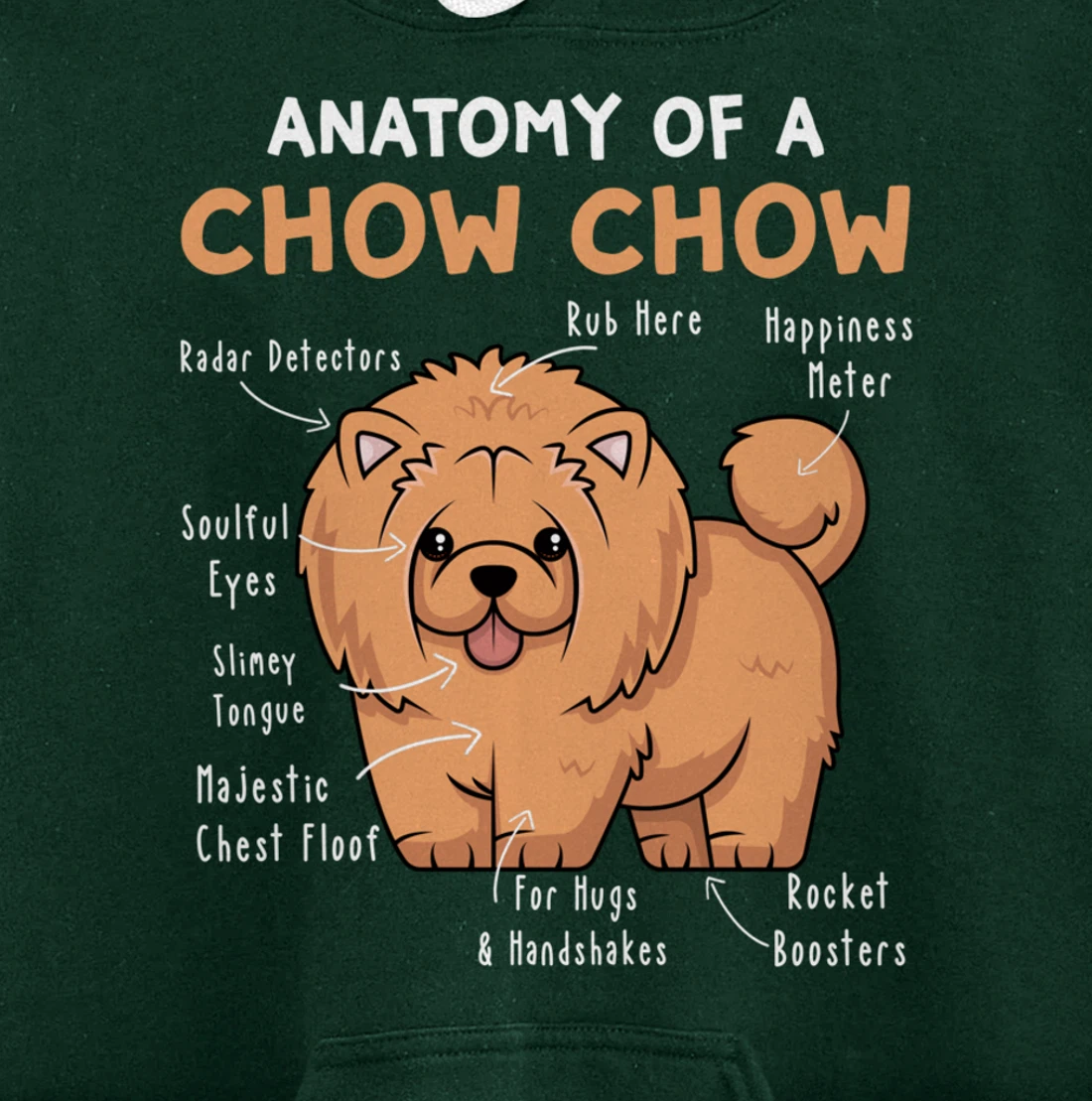 Anatomy of a Chow Chow Funny Chow Chow Kawaii Graphic Pullover Hoodie