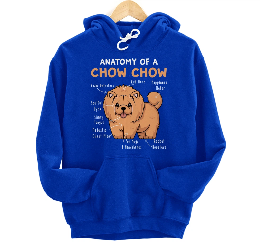 Anatomy of a Chow Chow Funny Chow Chow Kawaii Graphic Pullover Hoodie