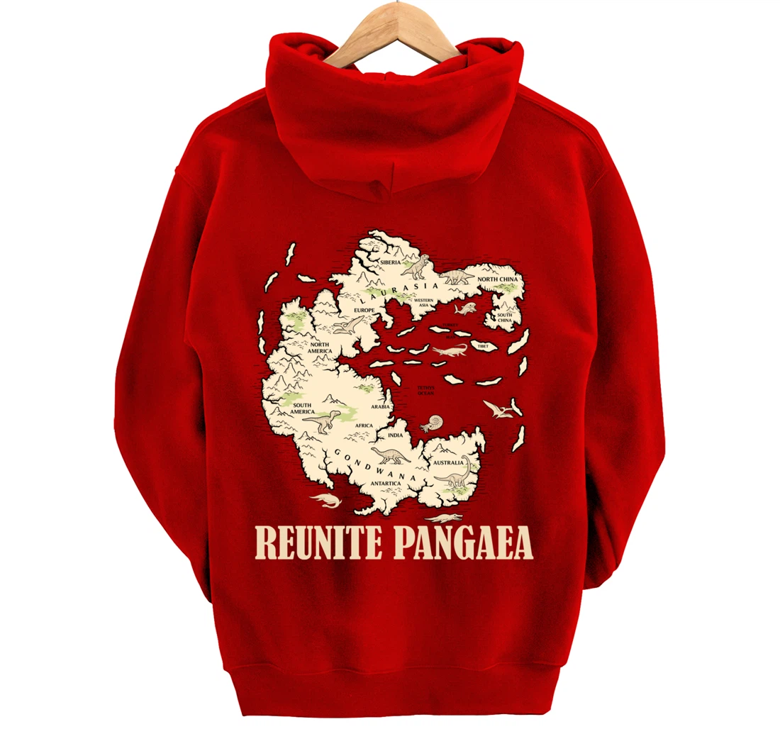 Reunite Pangaea World map History Funny Geology Gift Earth Pullover Hoodie