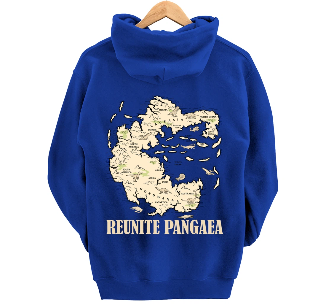 Reunite Pangaea World map History Funny Geology Gift Earth Pullover Hoodie