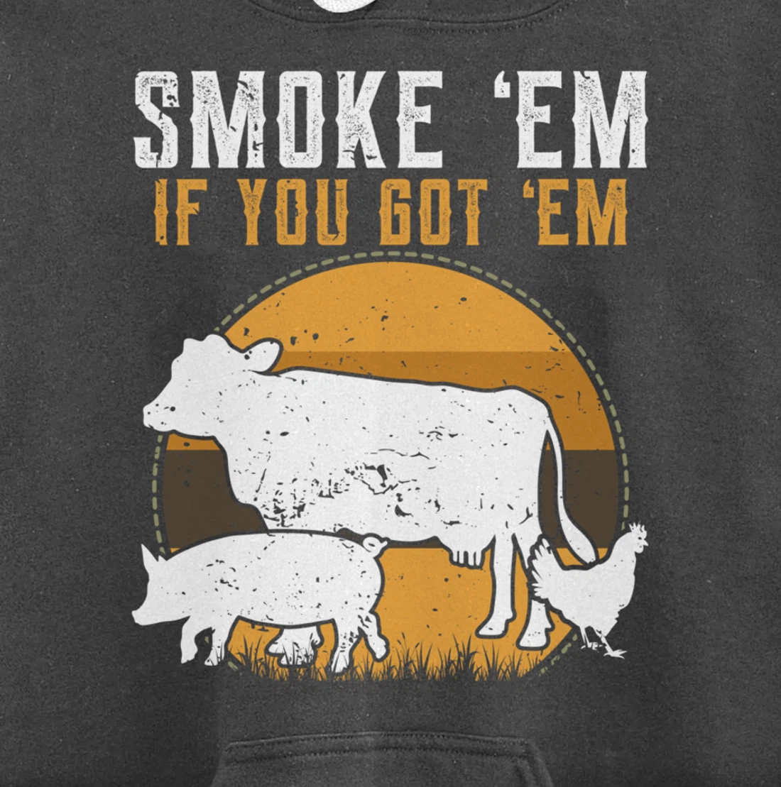 Retro BBQ Smoke 'Em If You Got Em Gift Grilling gift design Pullover Hoodie
