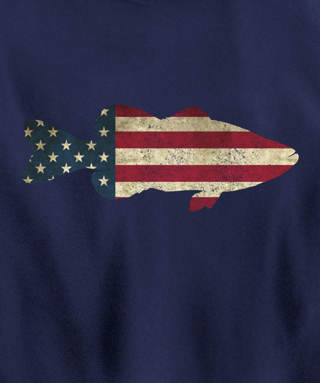 Bass Fishing American Flag Vintage Patriotic Fisherman Gift Pullover Hoodie