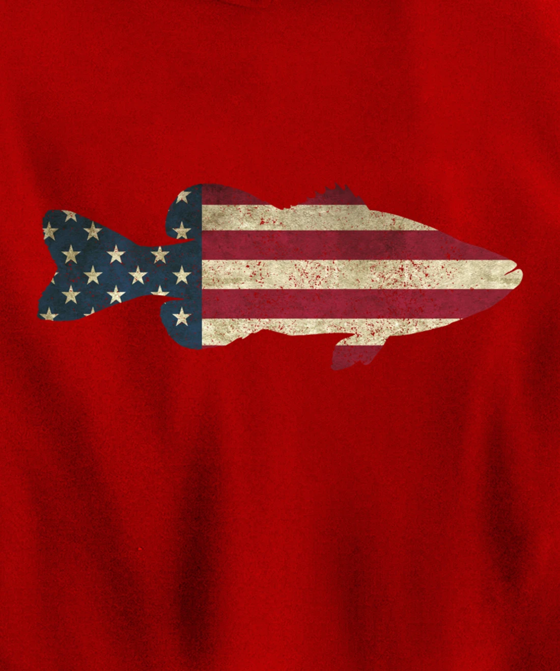 Bass Fishing American Flag Vintage Patriotic Fisherman Gift Pullover Hoodie