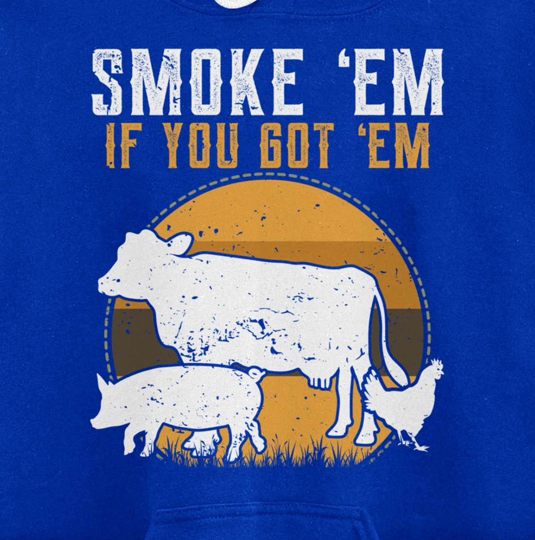 Retro BBQ Smoke 'Em If You Got Em Gift Grilling gift design Pullover Hoodie