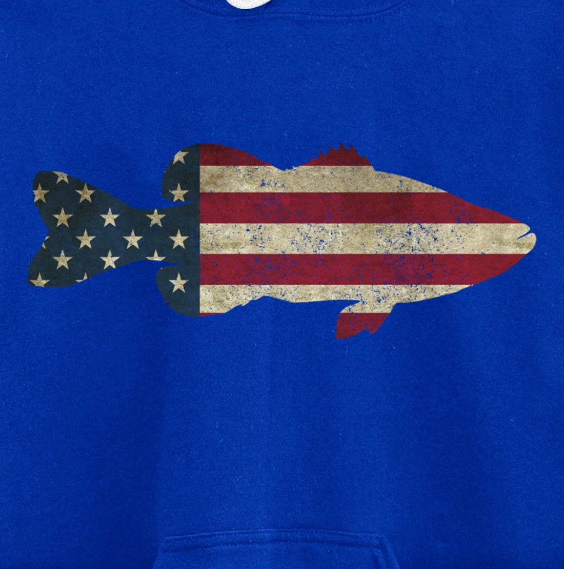 Bass Fishing American Flag Vintage Patriotic Fisherman Gift Pullover Hoodie