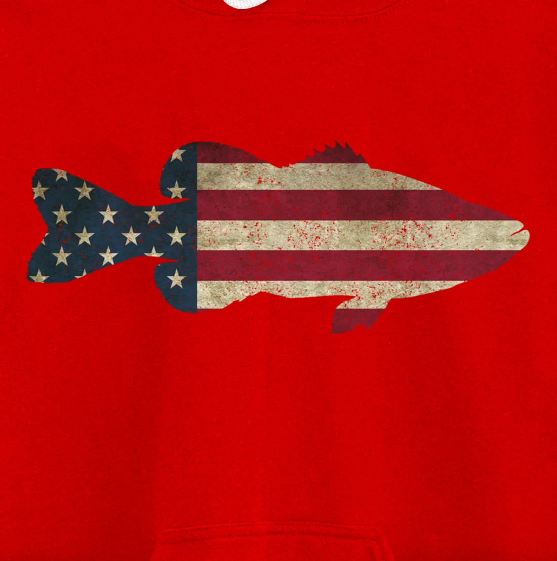 Bass Fishing American Flag Vintage Patriotic Fisherman Gift Pullover Hoodie