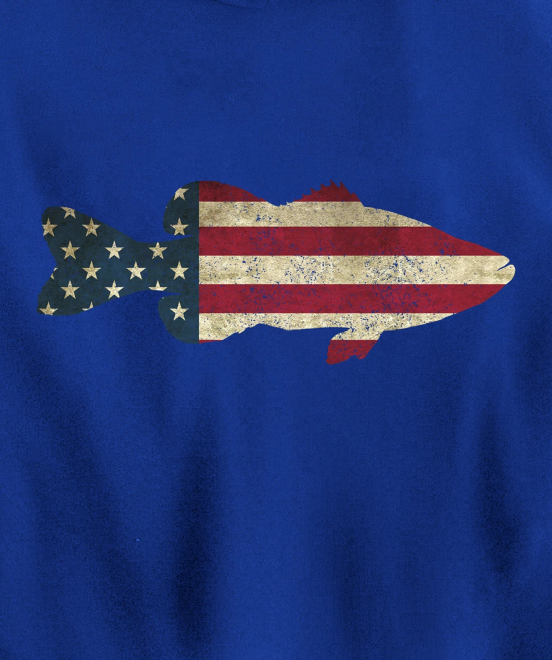 Bass Fishing American Flag Vintage Patriotic Fisherman Gift Pullover Hoodie