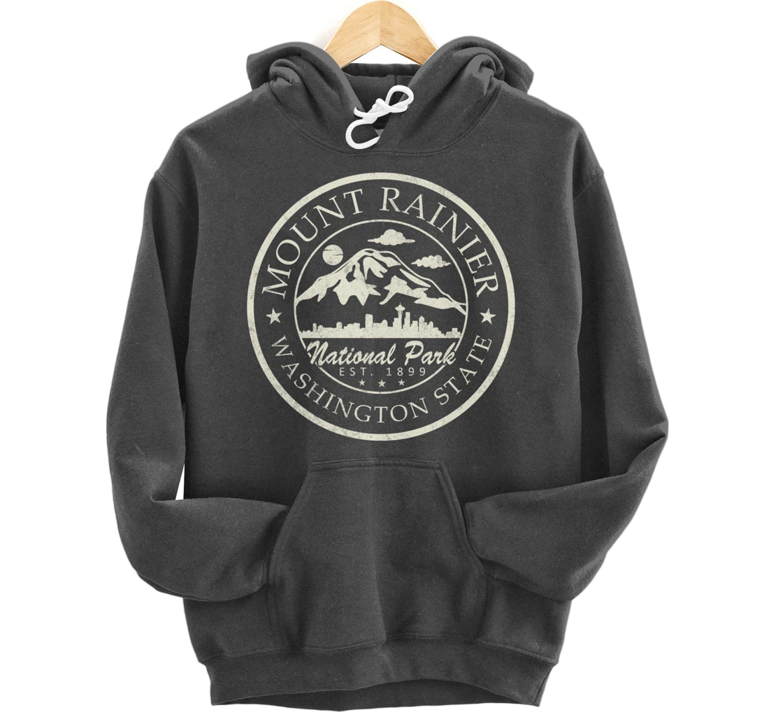 Vintage National Park Mt Rainier Retro shirt Pullover Hoodie