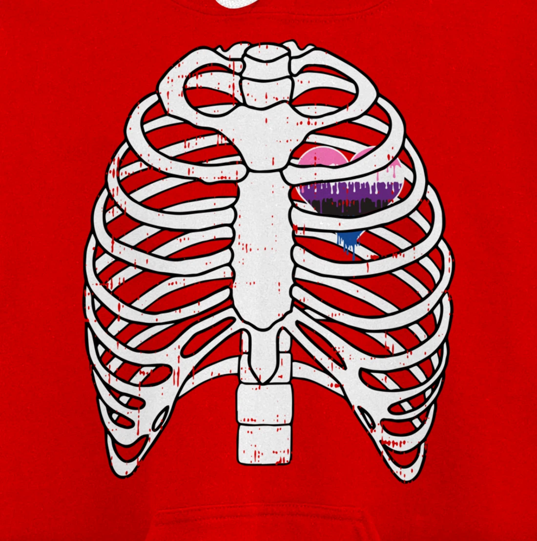Genderfluid Heart Rib Cage Pride Flag LGBTQ Cool LGBT Gift Pullover Hoodie