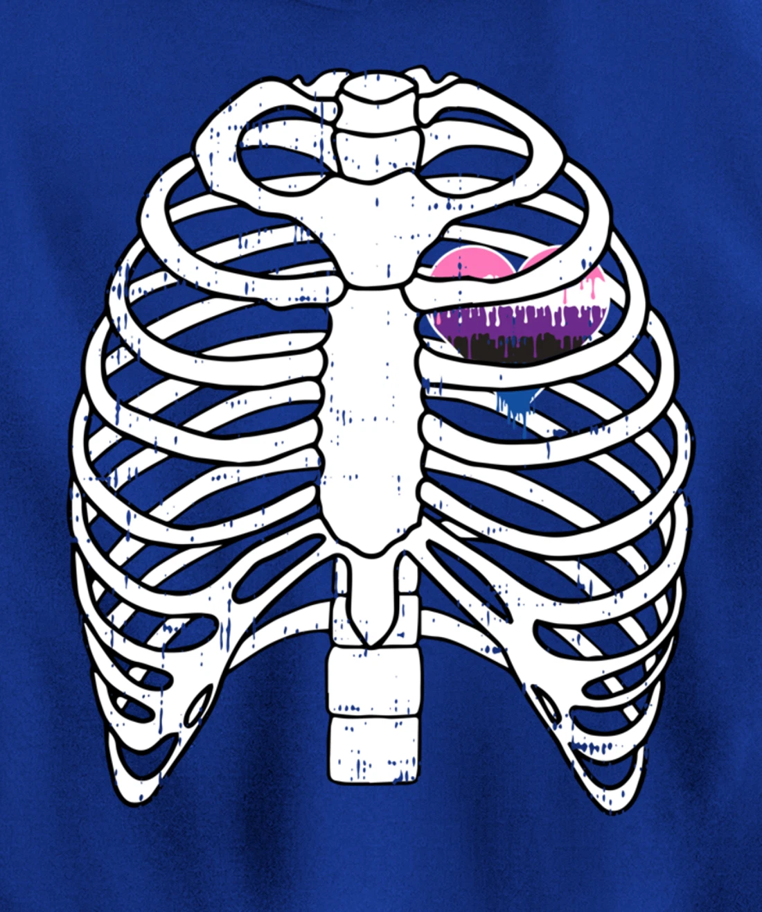 Genderfluid Heart Rib Cage Pride Flag LGBTQ Cool LGBT Gift Pullover Hoodie