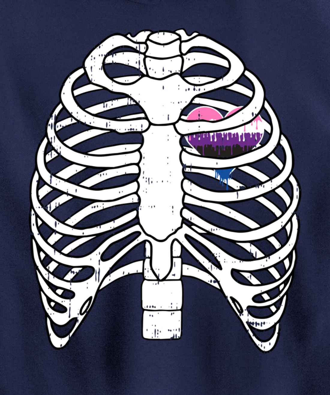 Genderfluid Heart Rib Cage Pride Flag LGBTQ Cool LGBT Gift Pullover Hoodie