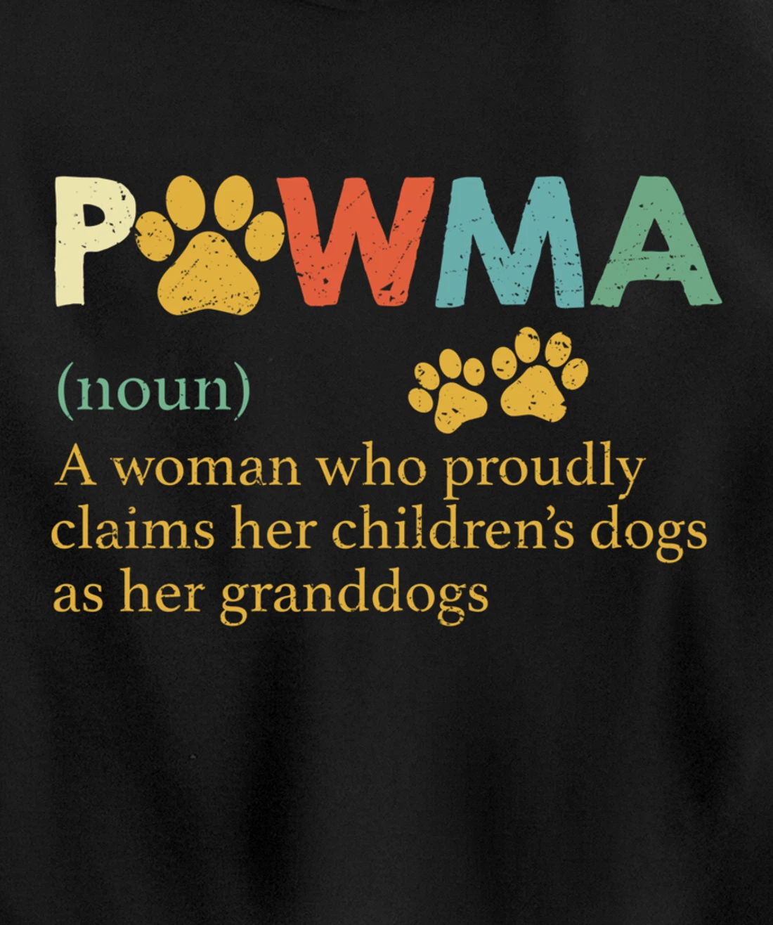 Vintage Pawma Definition Dog Grandma Aunt Mom Dog Lover Gift Pullover Hoodie
