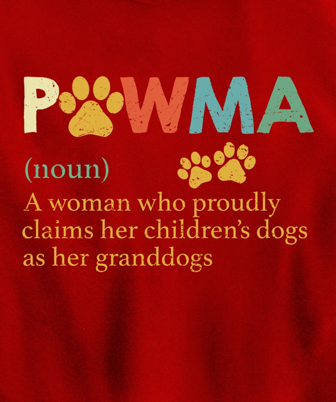 Vintage Pawma Definition Dog Grandma Aunt Mom Dog Lover Gift Pullover Hoodie