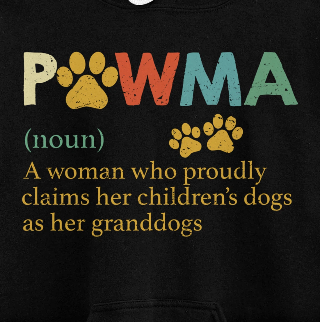 Vintage Pawma Definition Dog Grandma Aunt Mom Dog Lover Gift Pullover Hoodie