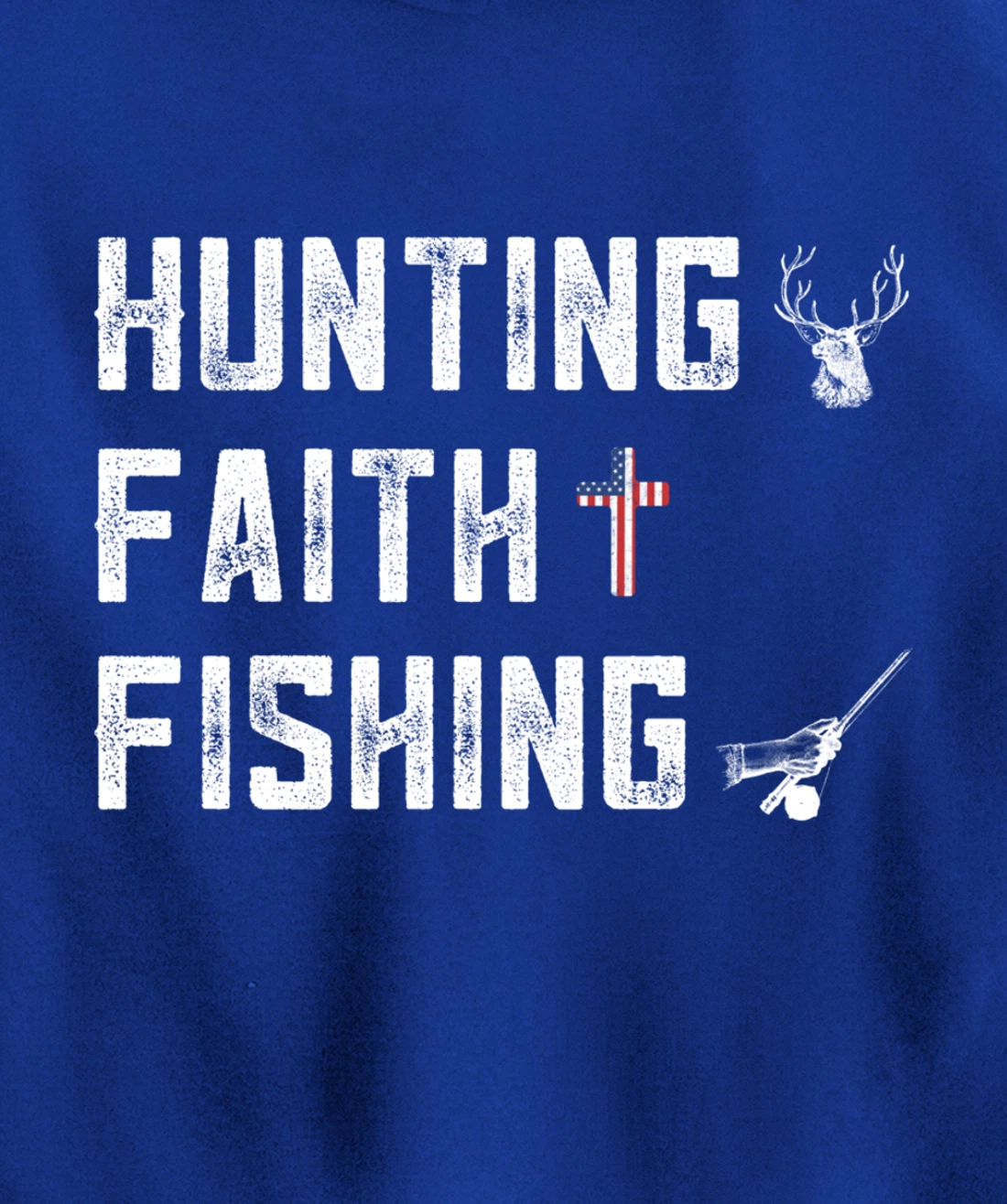 Hunting Faith And Fishing Cross Redneck Gifts American Flag Pullover Hoodie