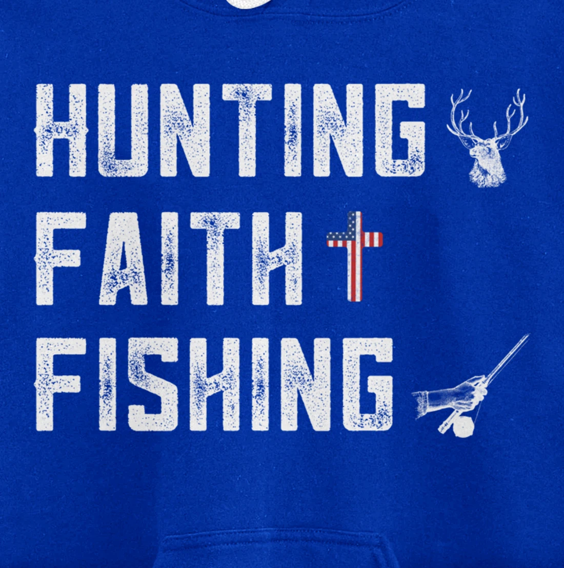 Hunting Faith And Fishing Cross Redneck Gifts American Flag Pullover Hoodie