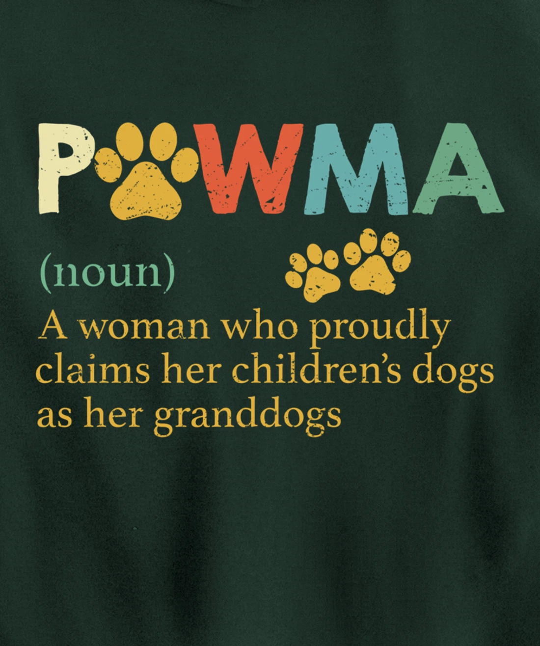 Vintage Pawma Definition Dog Grandma Aunt Mom Dog Lover Gift Pullover Hoodie