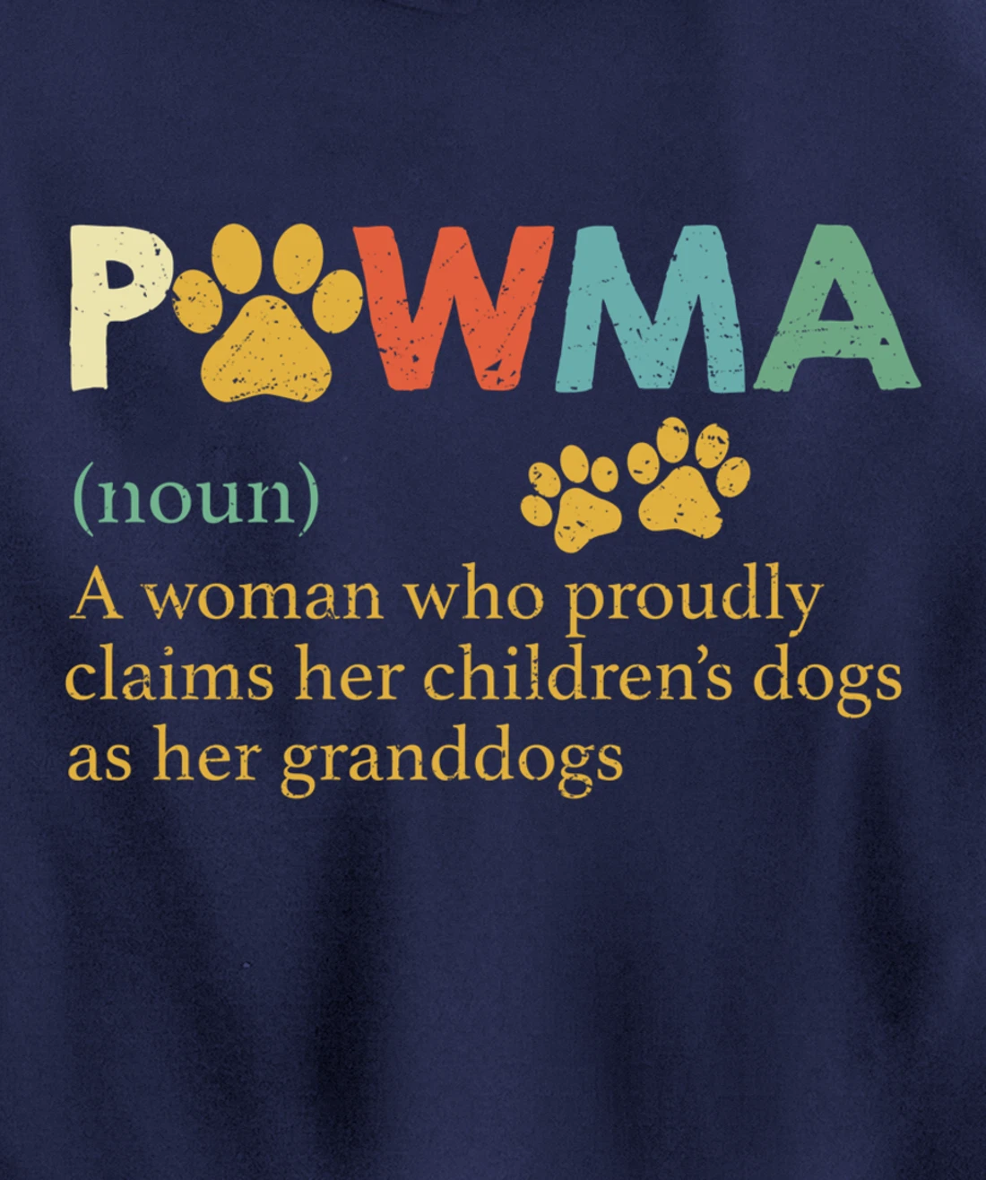 Vintage Pawma Definition Dog Grandma Aunt Mom Dog Lover Gift Pullover Hoodie