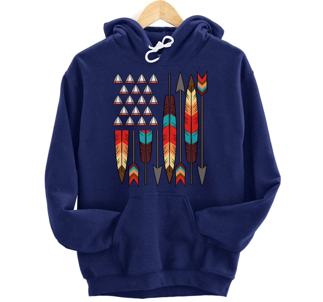 Native American Pride USA Flag Jersey Pullover Hoodie