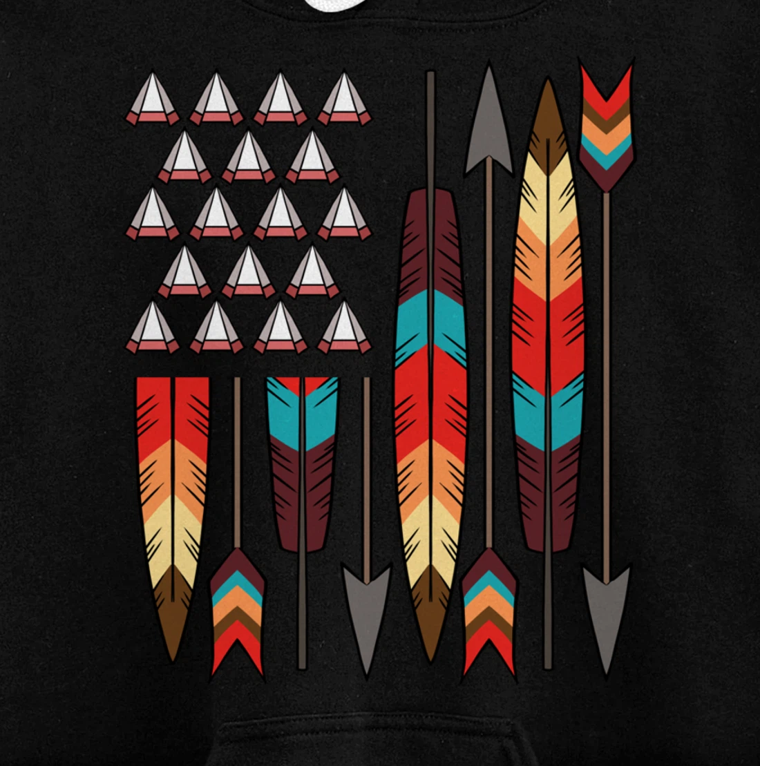 Native American Pride USA Flag Jersey Pullover Hoodie