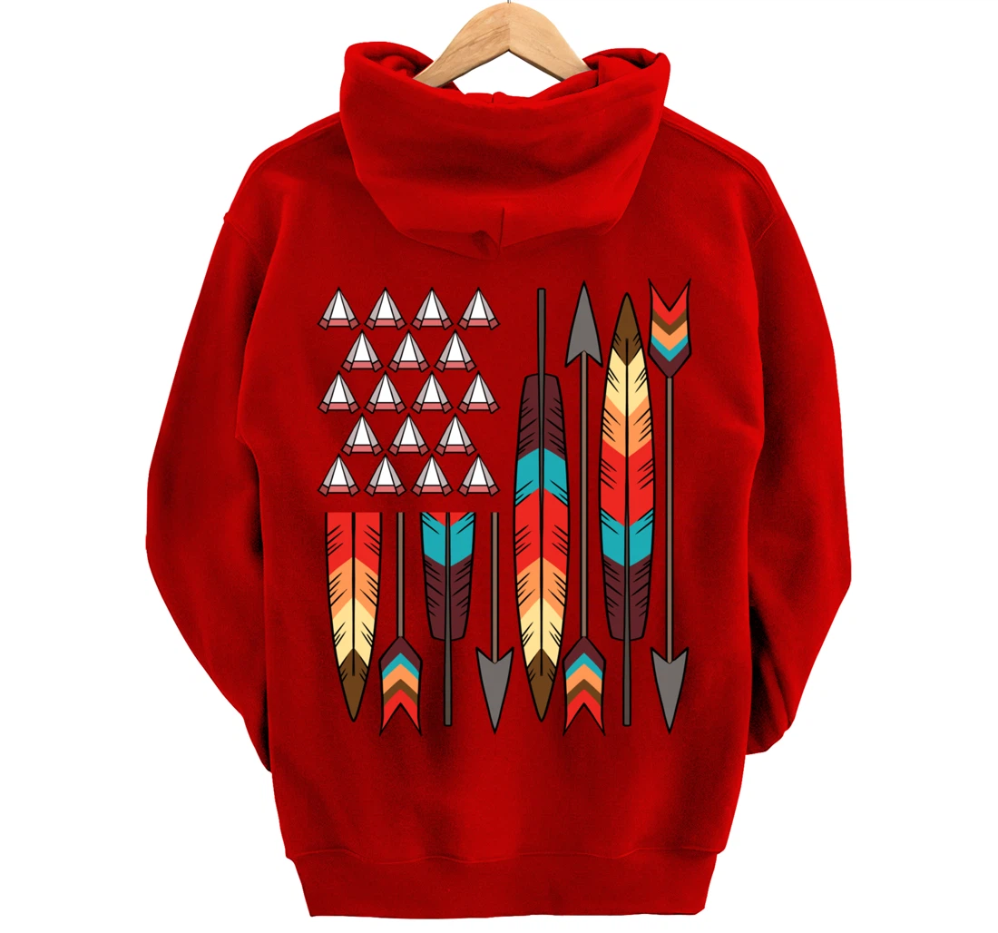 Native American Pride USA Flag Jersey Pullover Hoodie