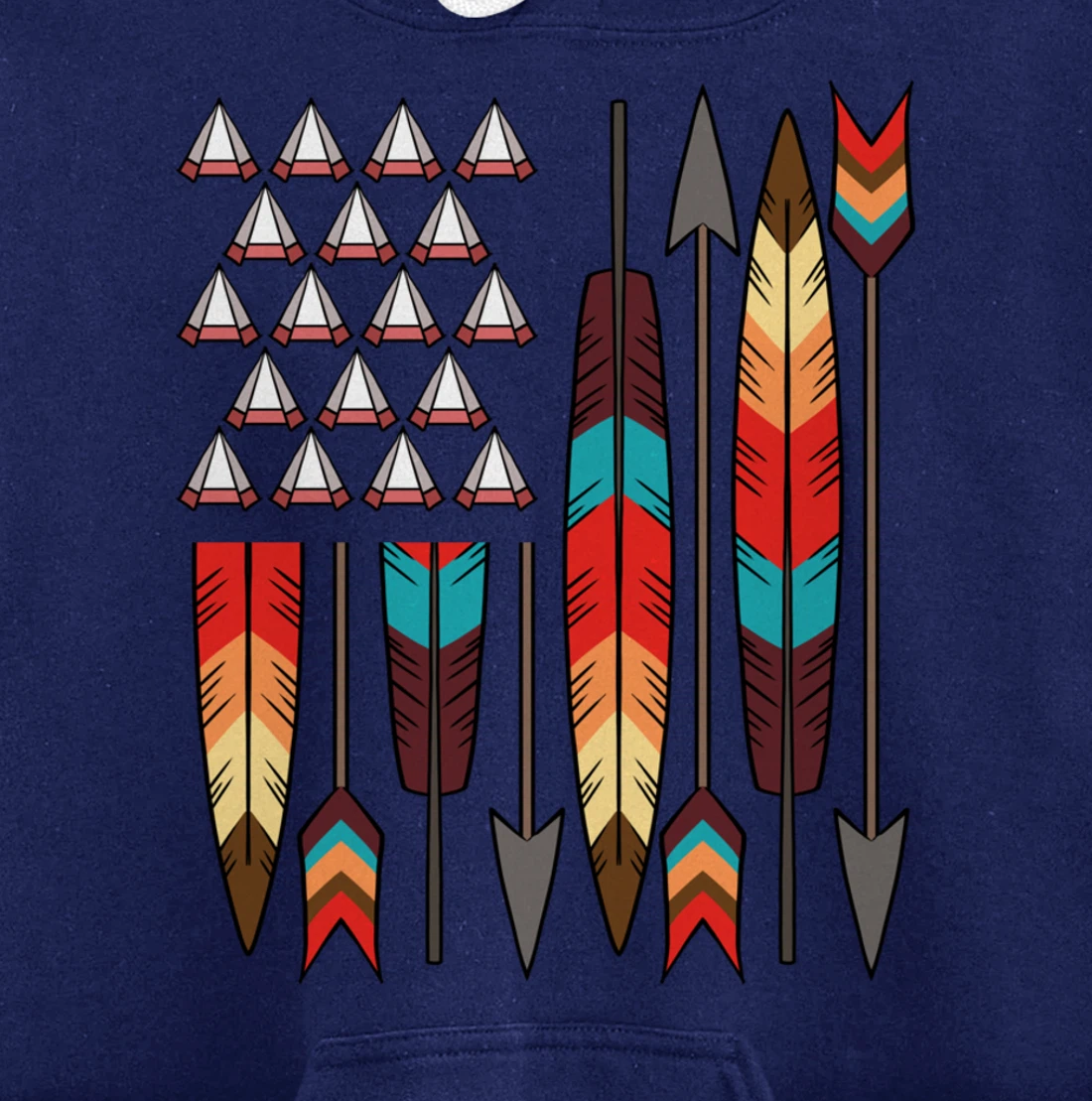 Native American Pride USA Flag Jersey Pullover Hoodie